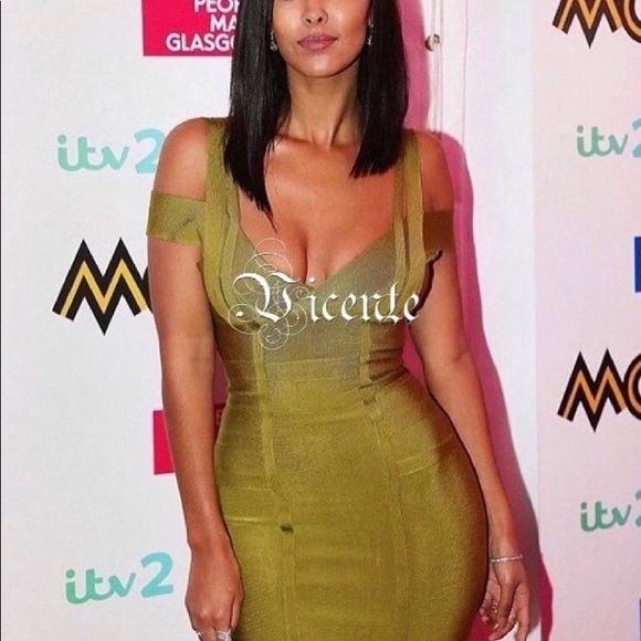 Deep Vneck Off the Shoulder Multi Straps Dress - Picture 3 of 4